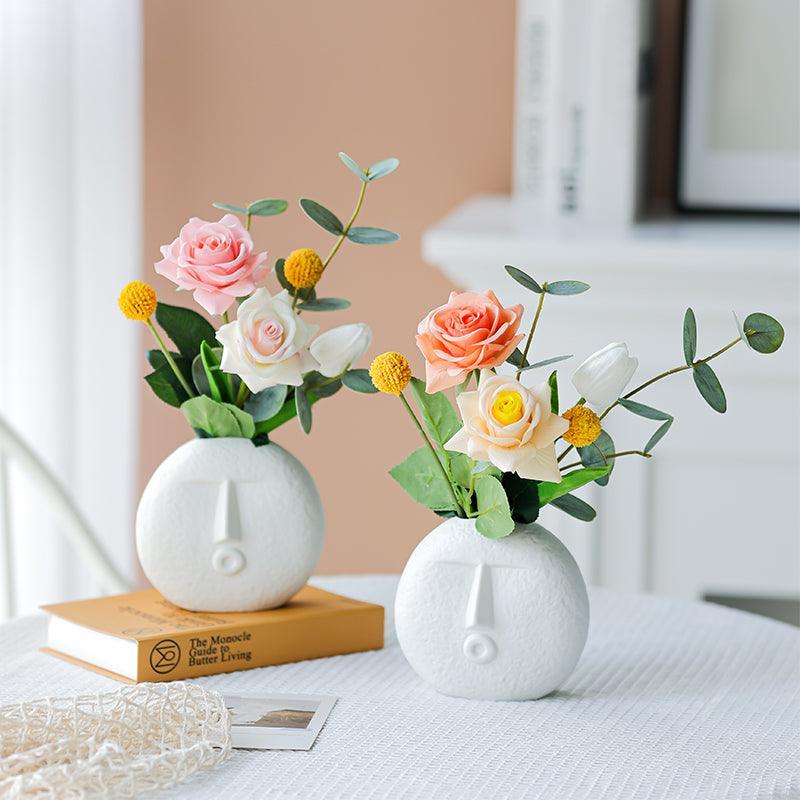 Hand feeling high simulation rose flower fake flower bouquet arrangement living room - Uflower