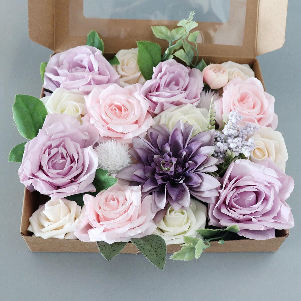 Simulation Boxed Flower Heads With Rods Diy Home Bouquet Holiday Wedding Banquet - Uflower