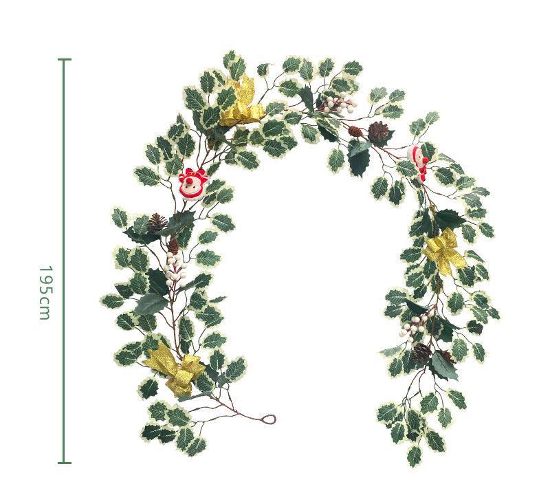 Christmas Greenery Indoor Decoration Father Christmas Bow Festive Atmosphere Decoration Decorative Wall Hanging - Uflower