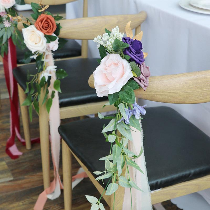 Simulated Huasen series wedding welcome sign, chair back flower decoration - Uflower