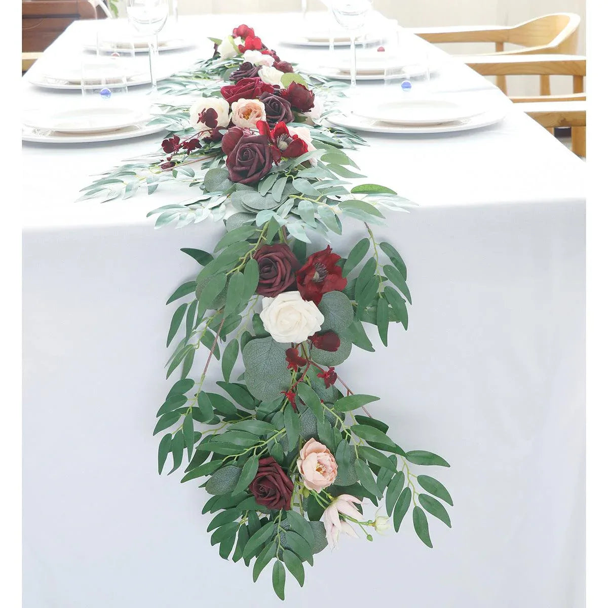Wedding Strip Wine Red Champagne Table Flower Forest Outdoor Simulation Vine Decoration - Uflower