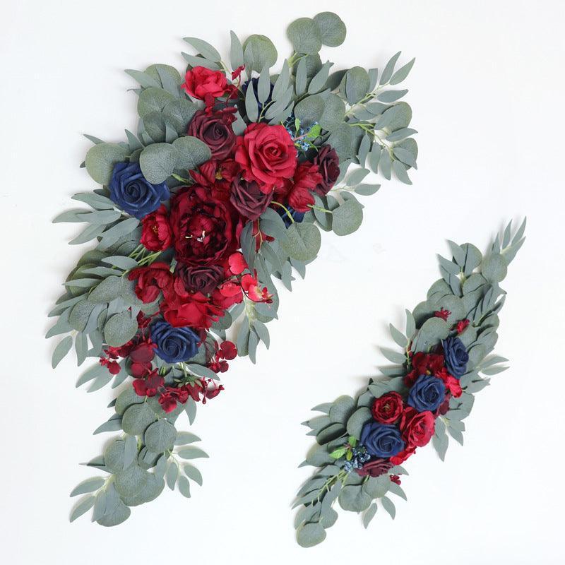 Red Blue Color Greenery Wedding Hanging Corner Floral Decor - Uflower