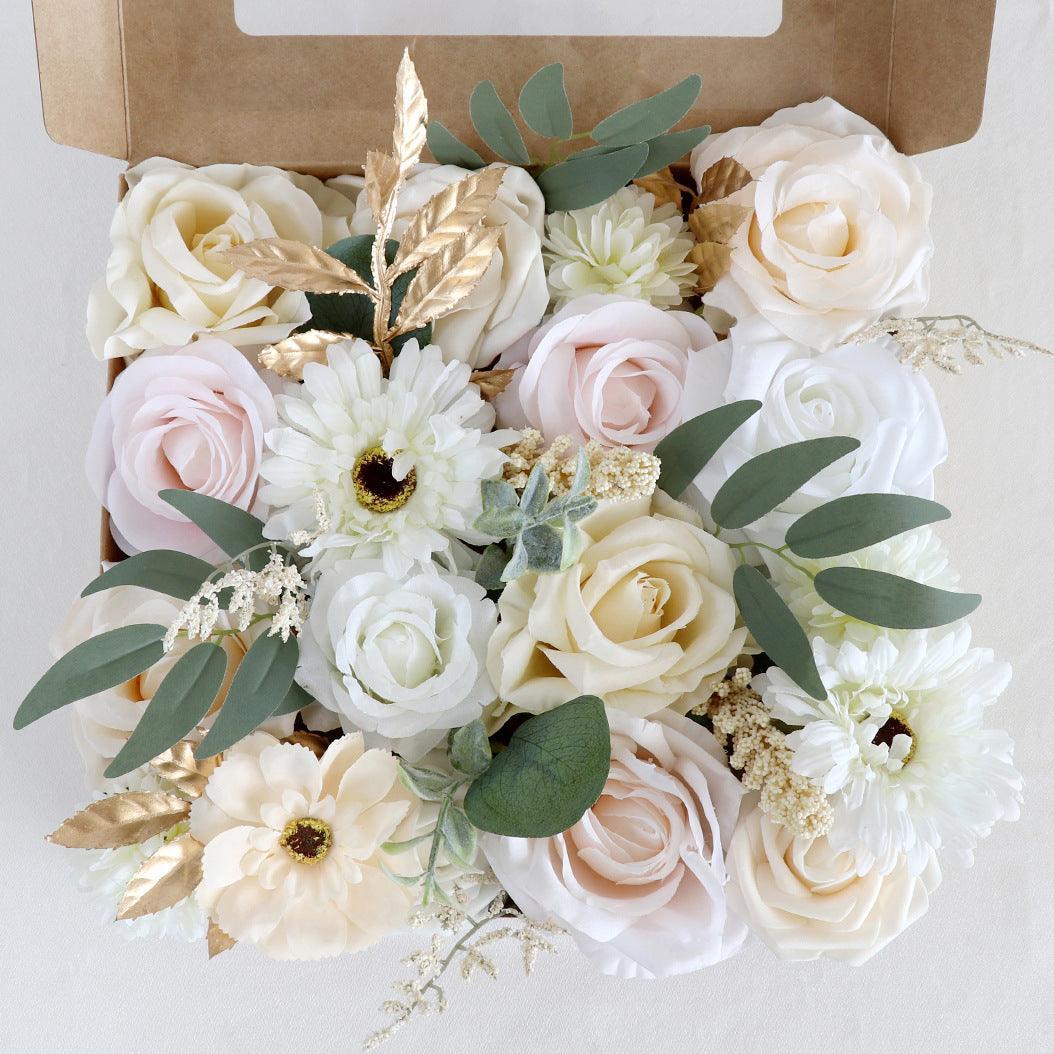 Simulation Rose Boxed Flowers Wedding DIY Bridal Bouquet Birthday Valentine's Day Gift - Uflower