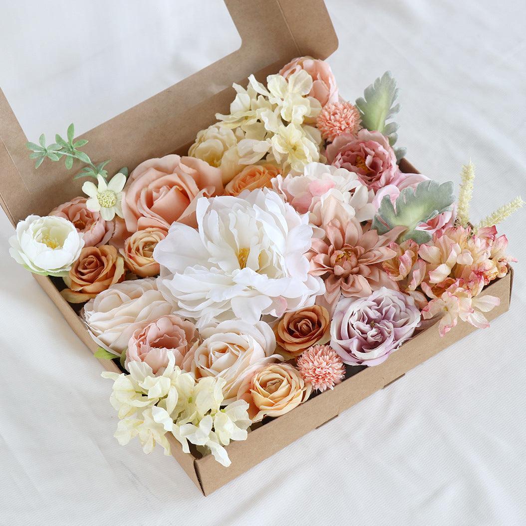 Simulation boxed flowers cross-border export wedding Diy bride hand bouquet holiday party gift flower box - Uflower