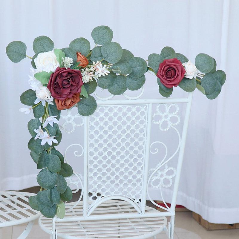Simulated flower Eucalyptus rattan chair back flower wedding chair back flower decoration - Uflower