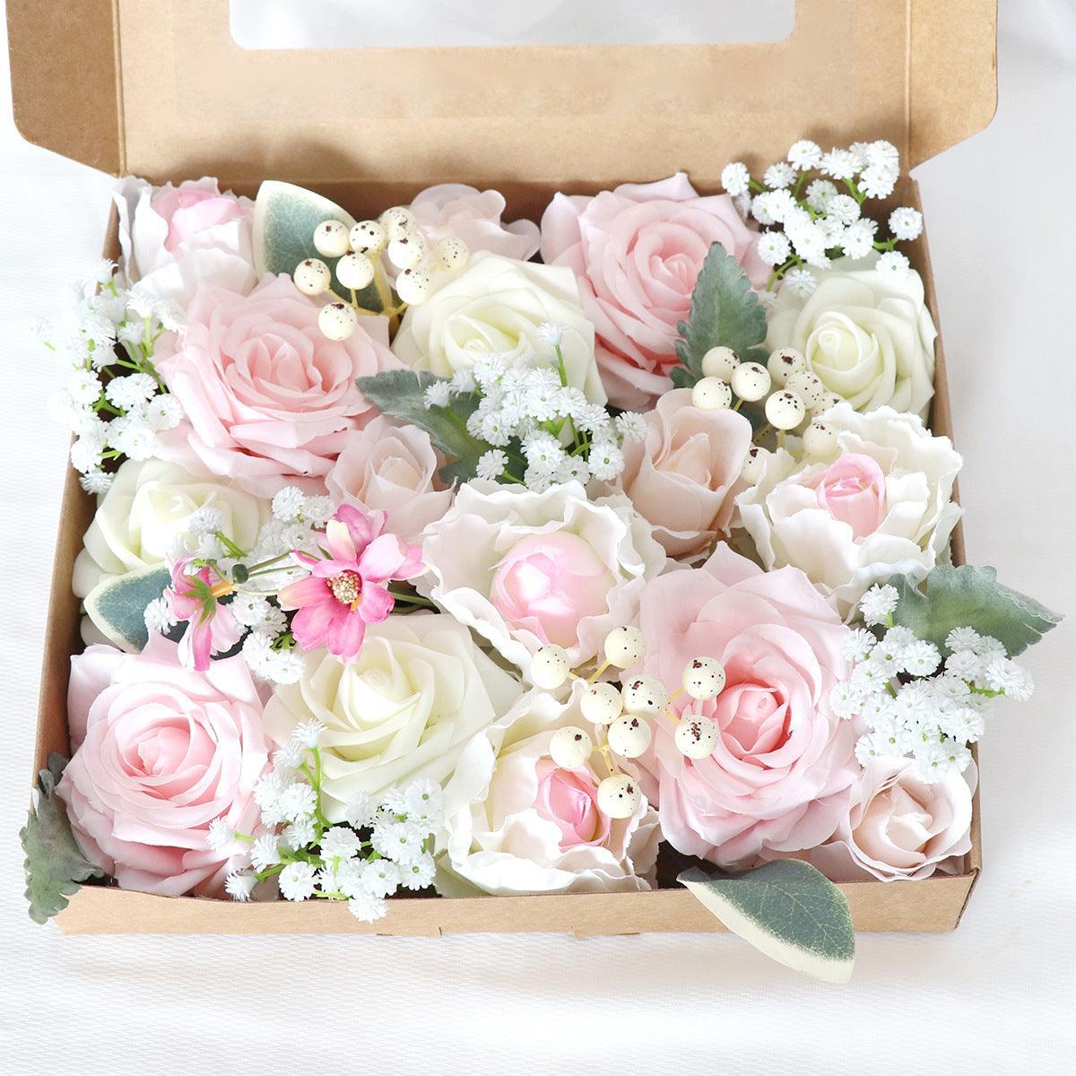 Simulation Flower Box Birthday Valentine's Day Day Gift Boxed Flowers Diy Wedding Bridal Bouquet - Uflower