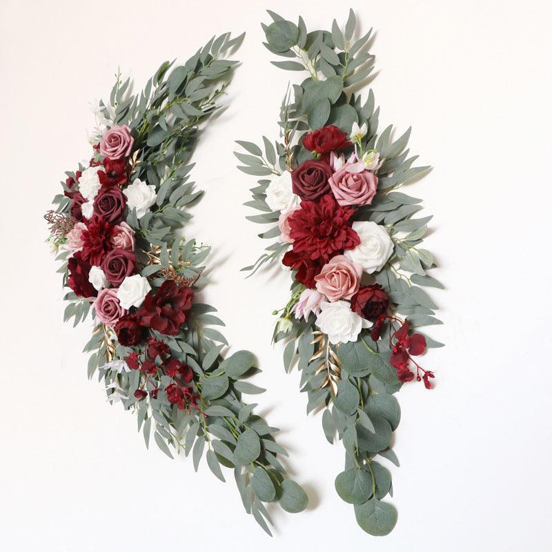 Claret Lotus Root pink Wedding Arch Hanging Corner Floral Decor - Uflower