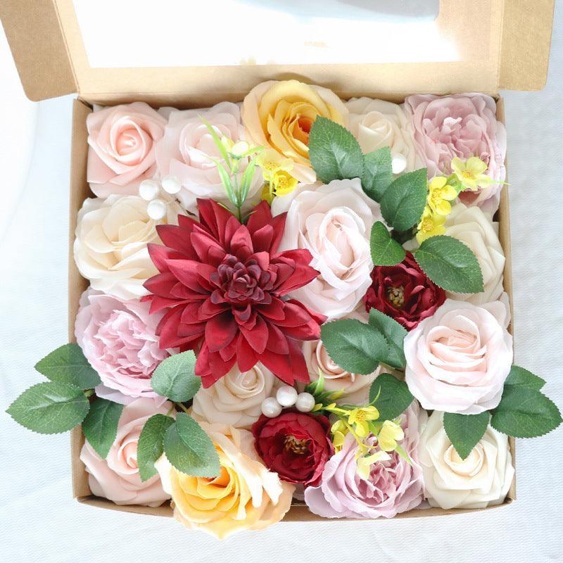 Europe and the United States wedding birthday party gift flower box simulation flowers boxed flowers Diy home bouquet - Uflower