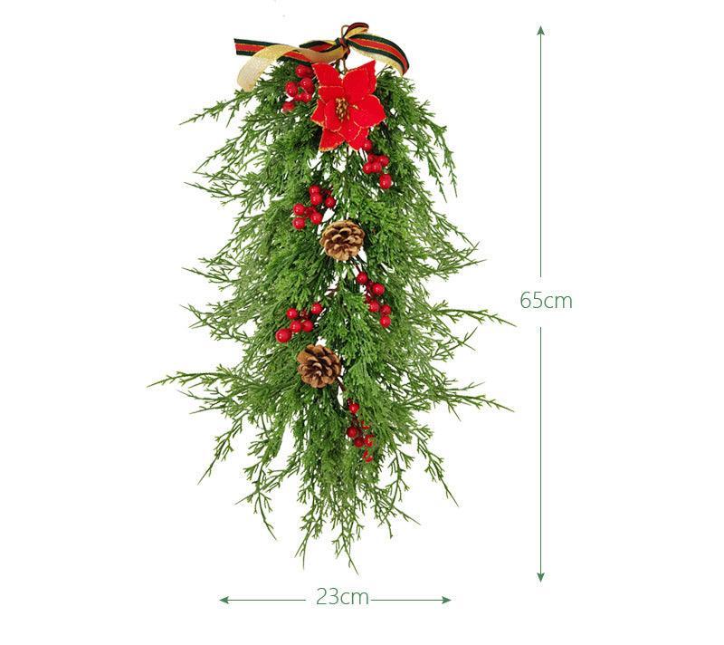 Simulation Christmas Door Decorations European and American Home Wall Decorations Greenery Pine Needle Christmas Hanging - Uflower