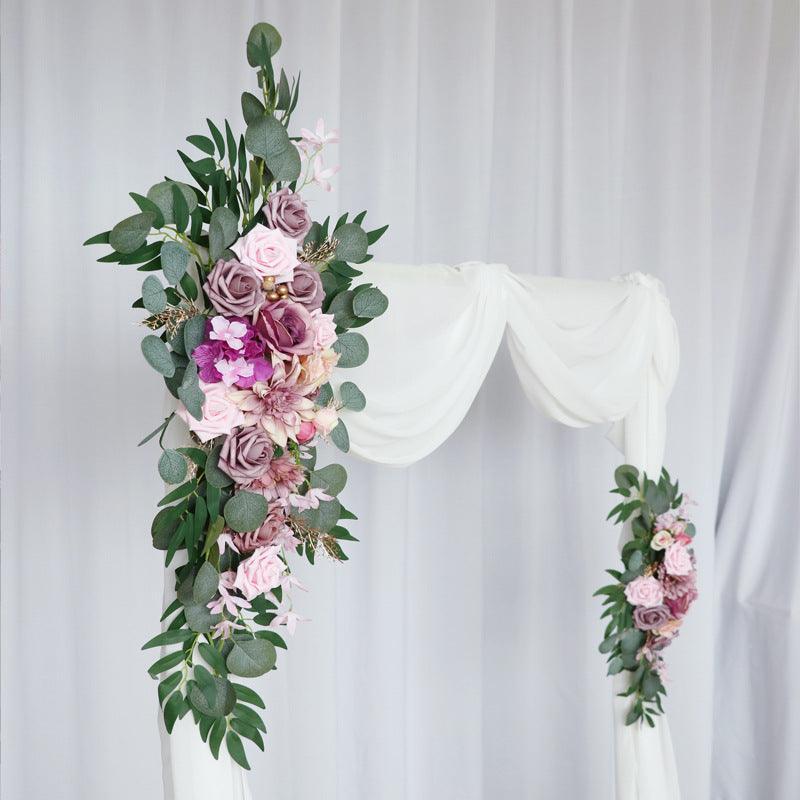 Pink Purple Rose Roses Wedding Arch Hanging Corner Floral Decor - Uflower