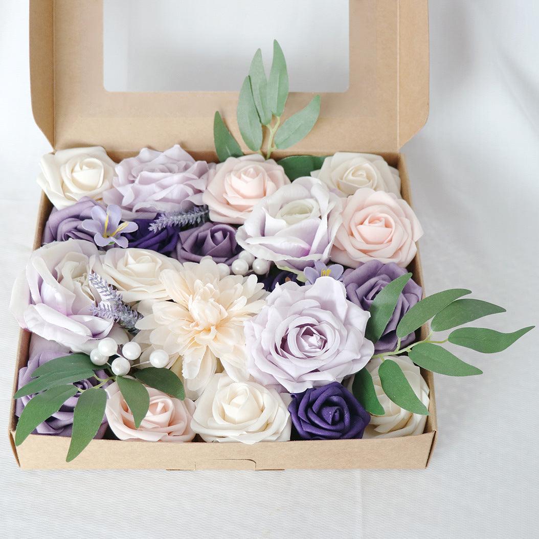 Simulation Flowers Boxed Flowers New Knot Birthday Wedding Accompaniment Gift Box Flowers Diy - Uflower