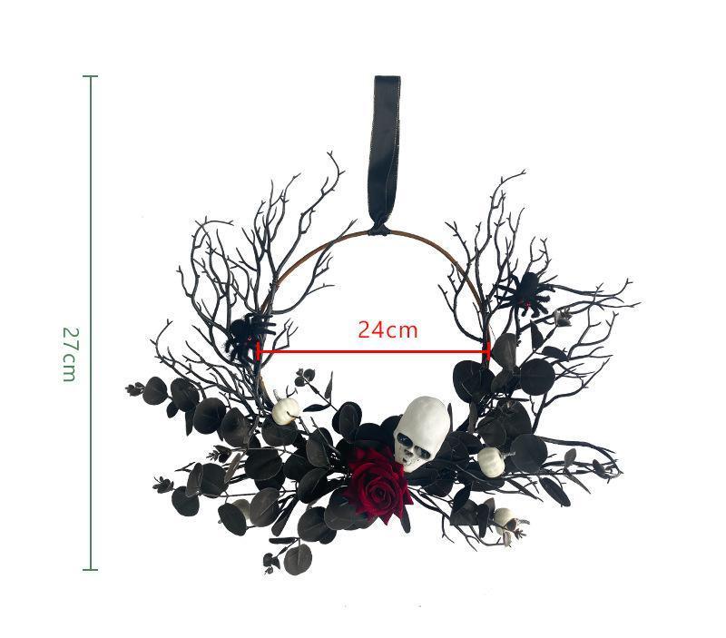 Halloween simulation Eucalyptus wreath interior decoration - Uflower