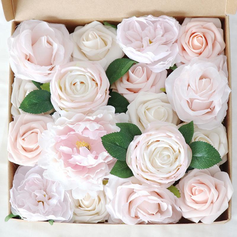 Simulation Boxed Flowers Wedding Birthday Valentine's Day Party Favour Box Flower Head with Rod Diy - Uflower