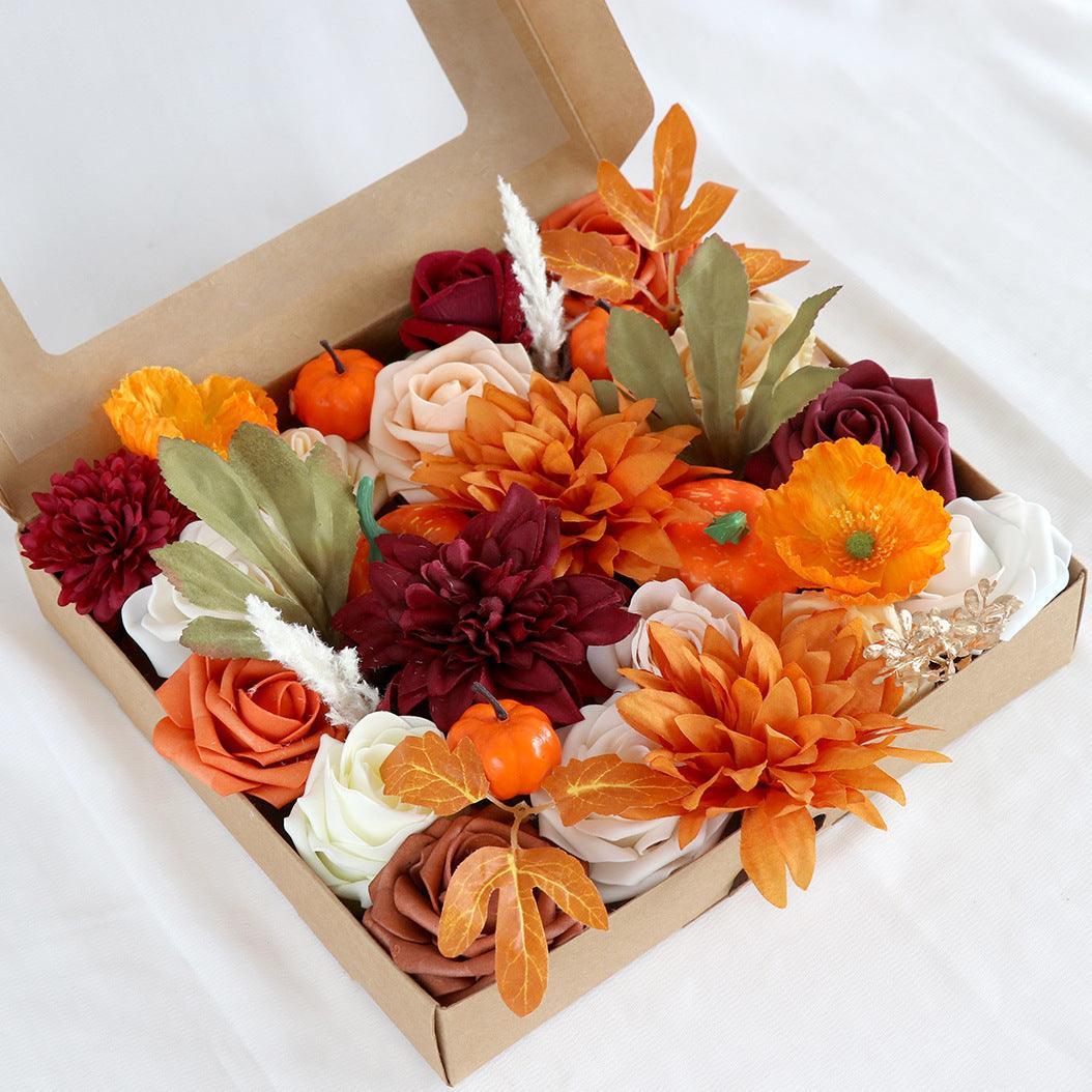 Faux Flowers Boxed Flowers Halloween Gift Flower Box Flower Heads With Rods Diy Home Decor - Uflower