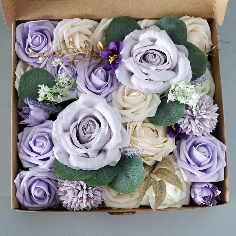 Simulation Silk Flowers Flower Box Valentine's Day Birthday DIY Hand Held Gift Set - Uflower