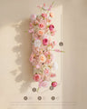 Uflower 100cm Rangée de fleurs rose pastel et blanc avec draperies MC89003-01