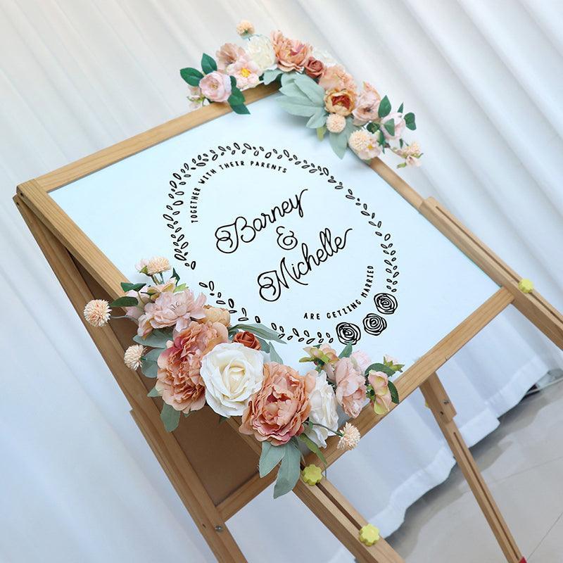 Wedding Welcome Sign Caramel Champagne Sign Floral Props - Uflower