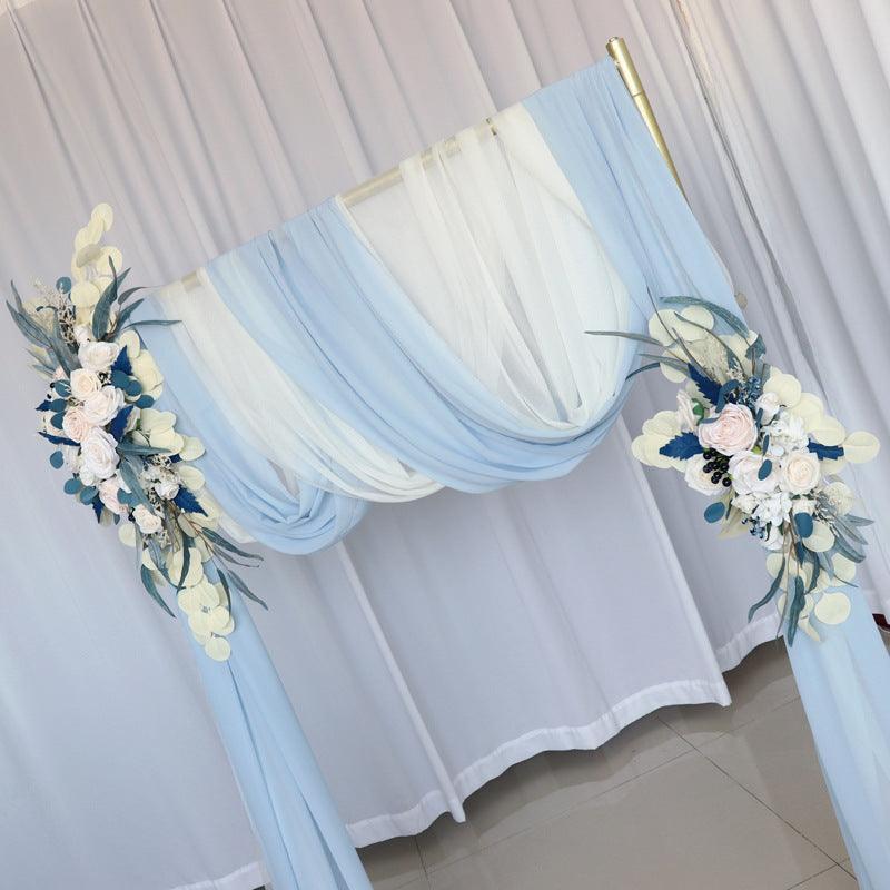 Champagne Eucalyptus Leaf Wedding Arch Hanging Corner Floral Decor - Uflower