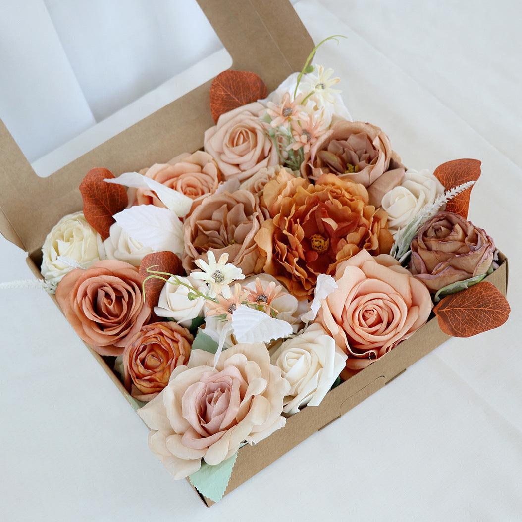 Simulation Rose Boxed Flowers Wedding Diy Bridal Bouquet Holiday Proposal Gift - Uflower