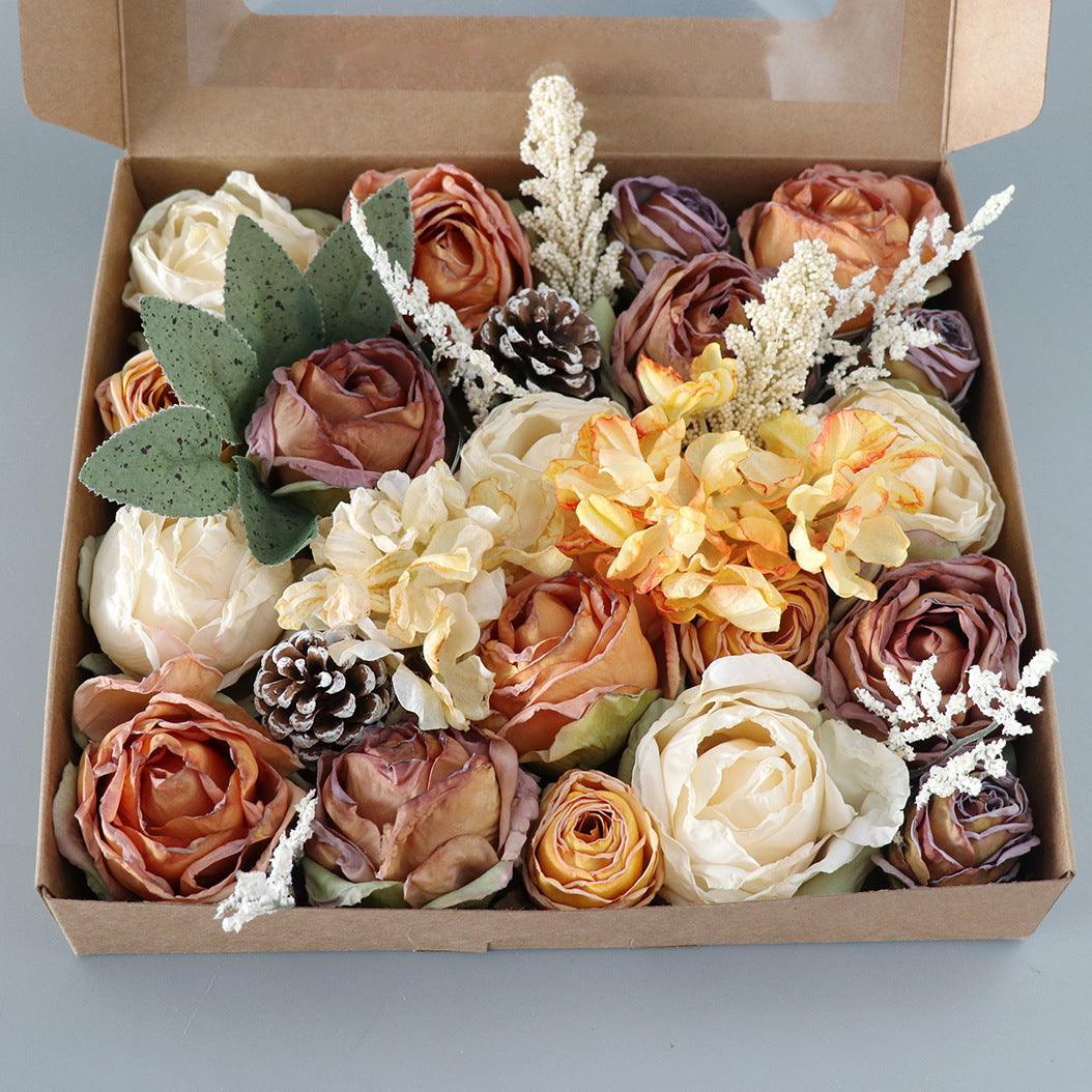 Simulation Flowers Boxed Flowers Diy Wedding Bridal Bouquet Birthday Holiday Gift Boxes - Uflower