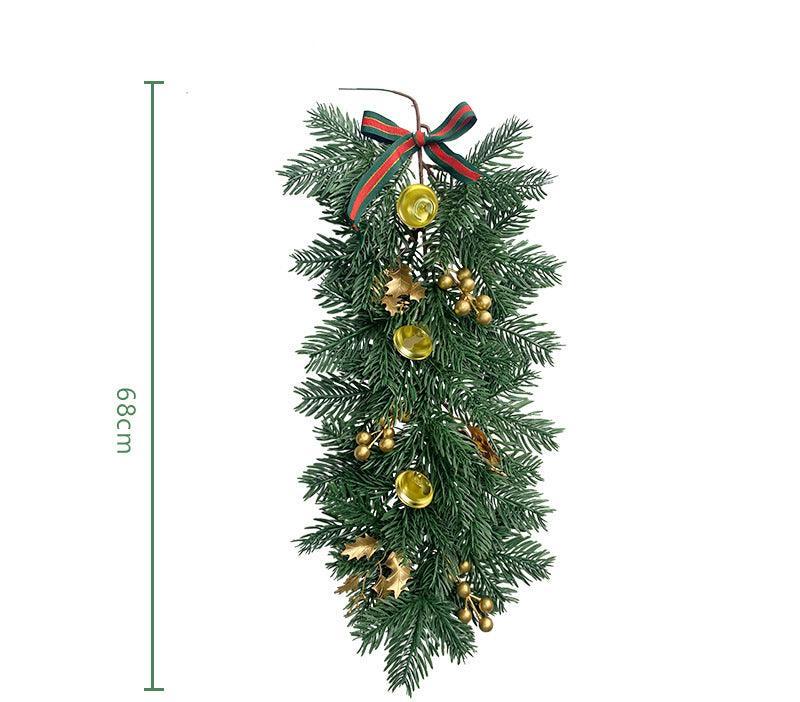 Christmas Pine Needle Wall Hanging Bells Berries Holiday Ambience Decoration Artificial Pine Needle Wall Hanging - Uflower