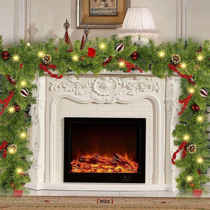 green pvc christmas decoration rattan door hanging decoration christmas encryption rattan - Uflower