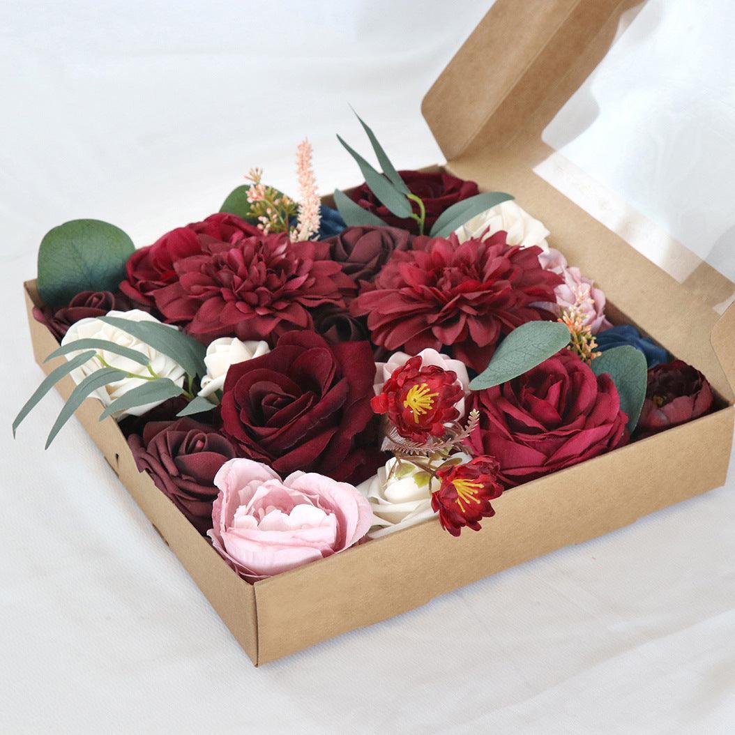 European Simulation Boxed Flowers Wedding Birthday Party Gift Flower Box Diy Home Decoration - Uflower