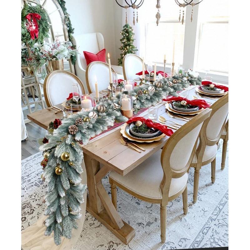 Christmas PE leaves encrypted Christmas rattan Simulation Christmas tree rattan leaves pine needles DIY Christmas decorations - Uflower