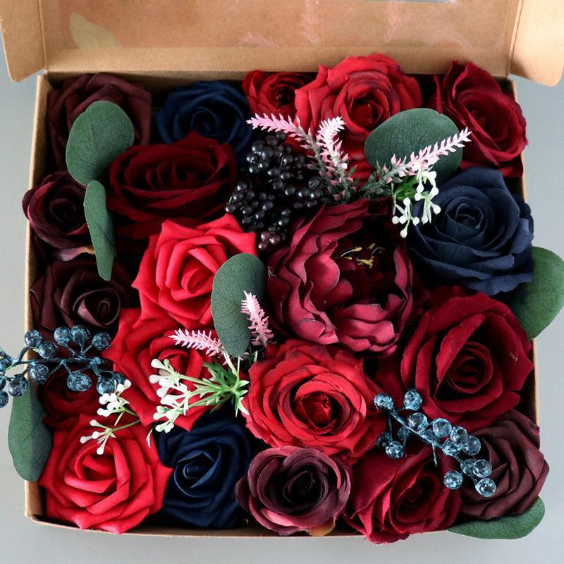 European simulation boxed flowers wedding companion gift home decoration bouquet Valentine's Day birthday gift box - Uflower