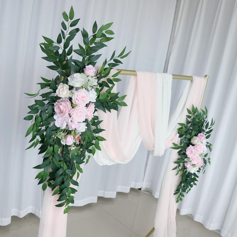 Pink Green Wedding Arch Corner Flower Decor - Uflower
