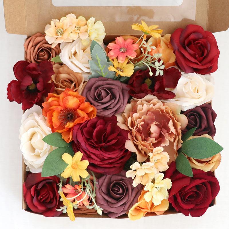 Boxed Flowers European Style Wedding Birthday Party Simulation Flower Gift Set - Uflower