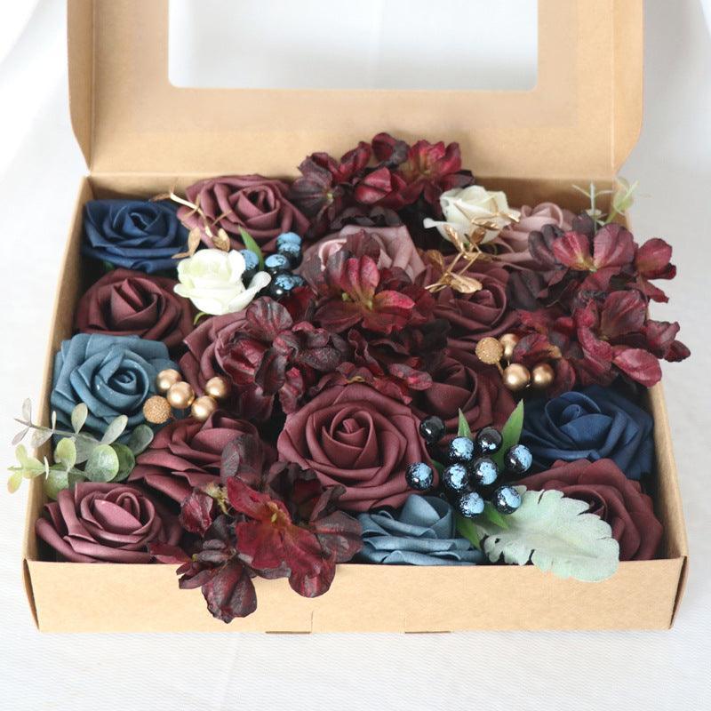 European vintage put simulation rose boxed flowers wedding birthday party gift flower box - Uflower