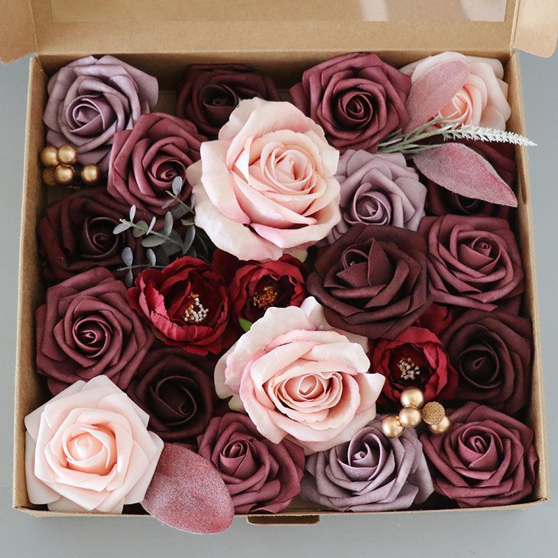 Simulation flower flower box silk flower rose wedding birthday valentine's day gift DIY - Uflower