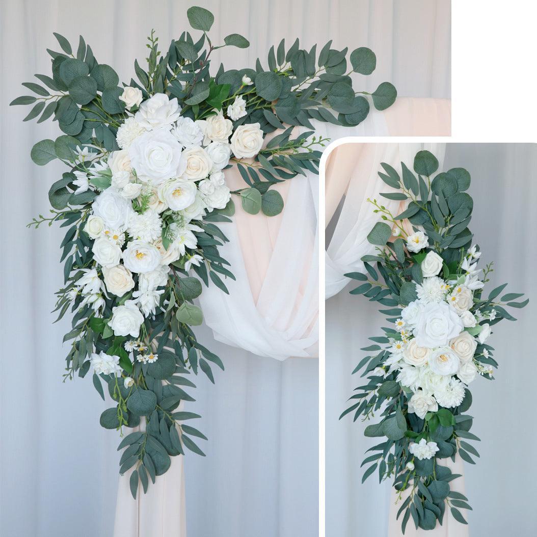 White Green Color Greenery Wedding Hanging Corner Floral Decor - Uflower