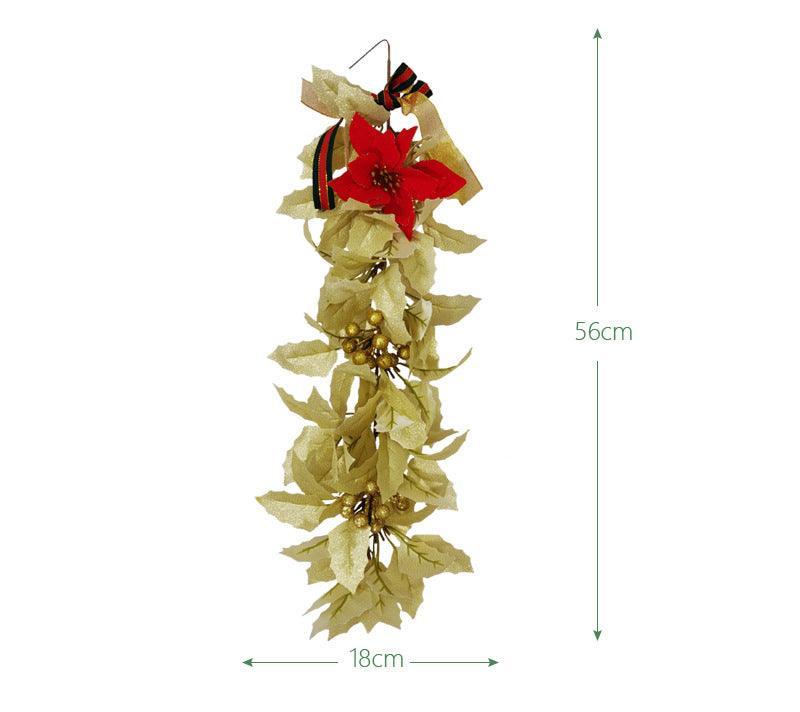 Simulation Christmas Door Decoration Hanging Artificial Indoor Home Wall Hanging Gold and Silver Decoration Christmas Hanging - Uflower