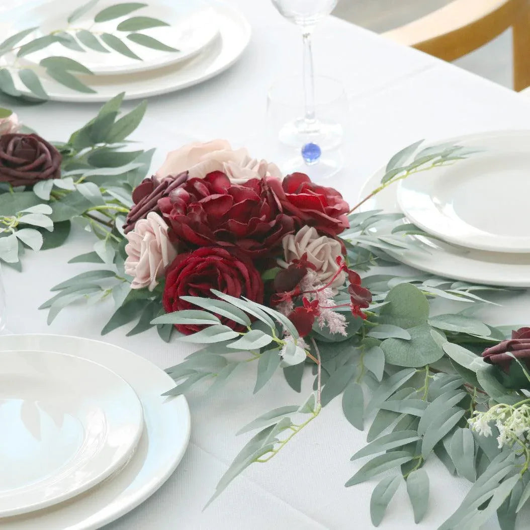 Long wine Red bean soup rattan wedding simulation table flower decoration - Uflower