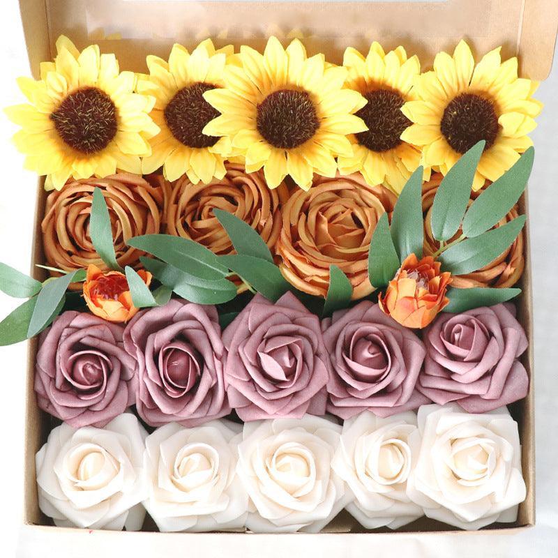 Simulation Flower Box Wedding Festivals Handmade Gift Box Flower Western Wedding Diy Bridal Clutch - Uflower