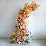 Uflower Orange Horn Arch Floral Arrangement Wedding Backdrop Props SET80139