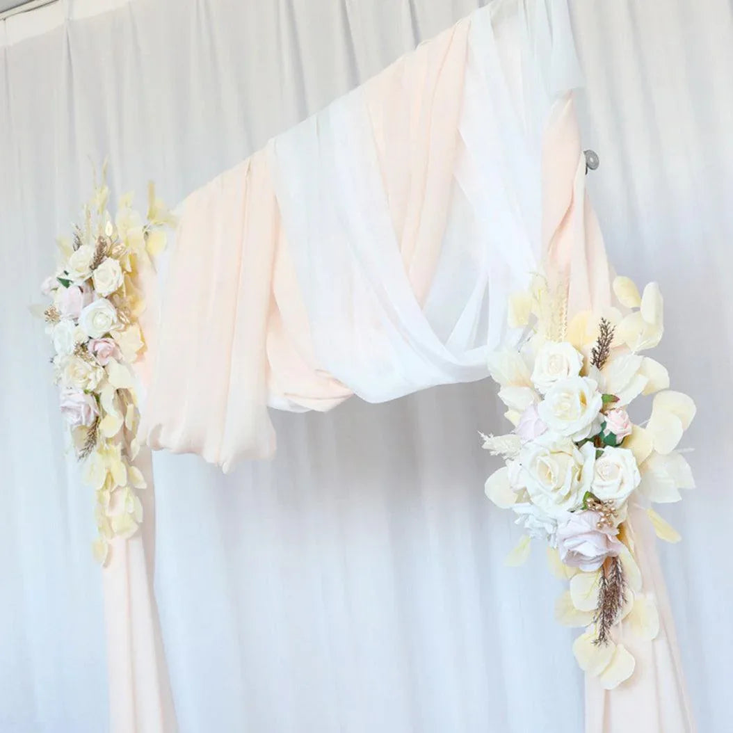 Simulated arch beige flower decoration wedding scene welcome sign corner flower arrangement - Uflower