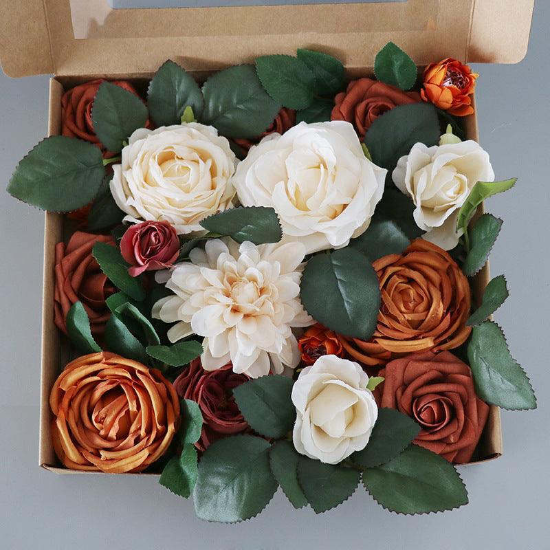 Wedding Birthday Proposal Flower Box Simulation Rose Valentine's Day Gift Box Flower Head with Rod DIY - Uflower