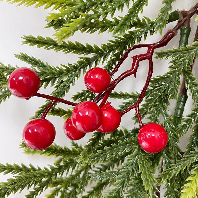 Christmas Pine Needle Wall Hanging Bells Berries Holiday Ambience Decoration Artificial Pine Needle Wall Hanging - Uflower
