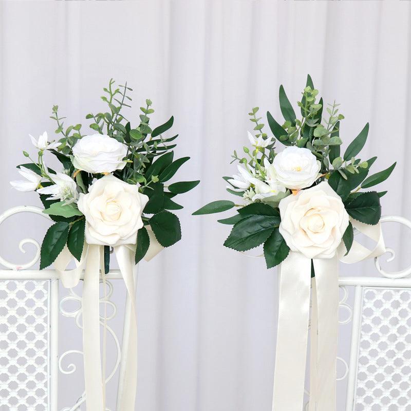 Simulated Huasen series outdoor wedding decoration chair back flower decoration - Uflower