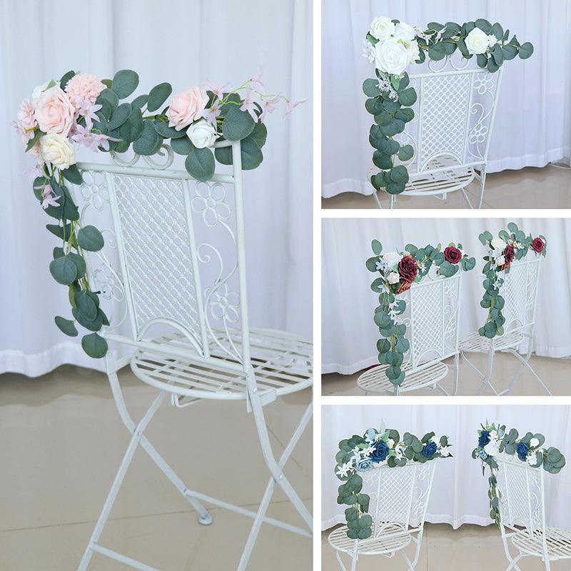Simulated flower Eucalyptus rattan chair back flower wedding chair back flower decoration - Uflower