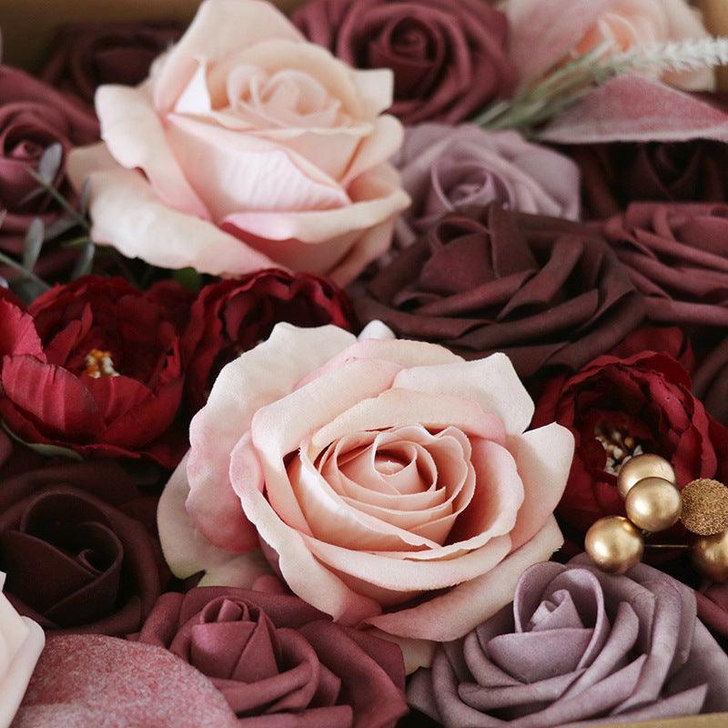 Simulation flower flower box silk flower rose wedding birthday valentine's day gift DIY - Uflower
