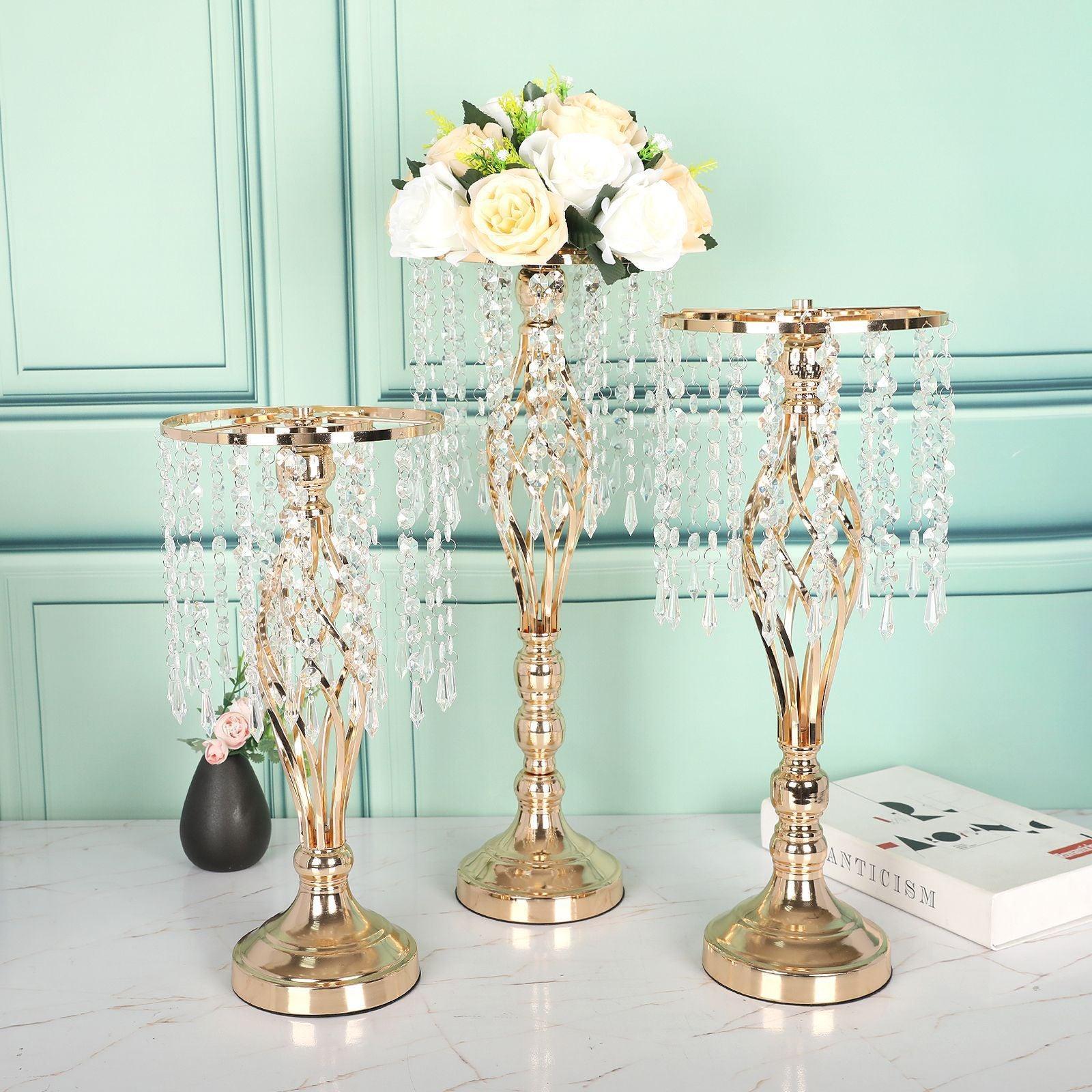 Metal Iron Art Crystal Acrylic Beaded Dining Table Decoration - Uflower