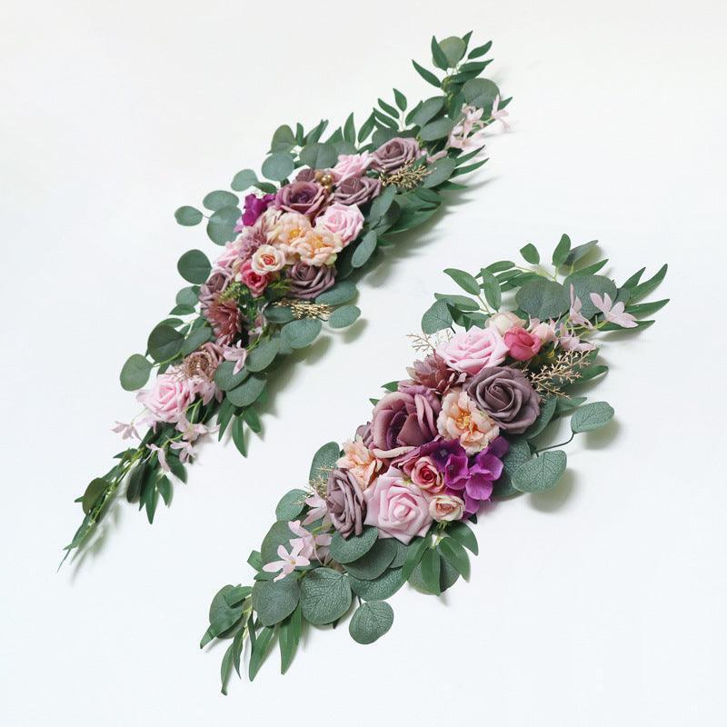 Pink Purple Rose Roses Wedding Arch Hanging Corner Floral Decor - Uflower