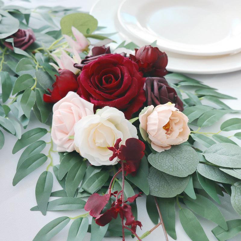 Wedding Strip Wine Red Champagne Table Flower Forest Outdoor Simulation Vine Decoration - Uflower