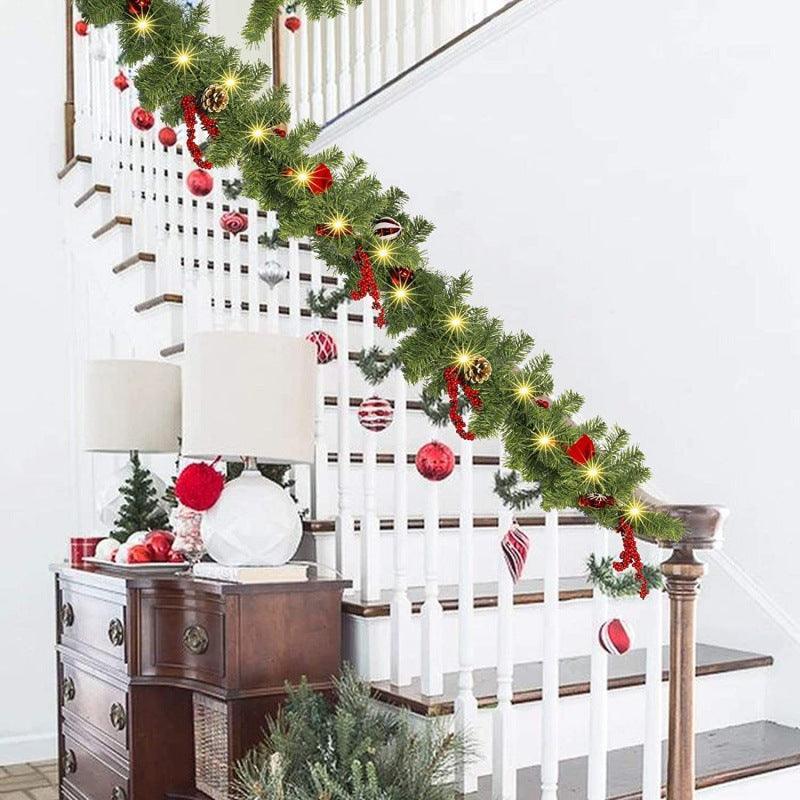 green pvc christmas decoration rattan door hanging decoration christmas encryption rattan - Uflower