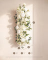 Uflower 100cm White Rose Greenery Flower Row with Drapes MC89004-01