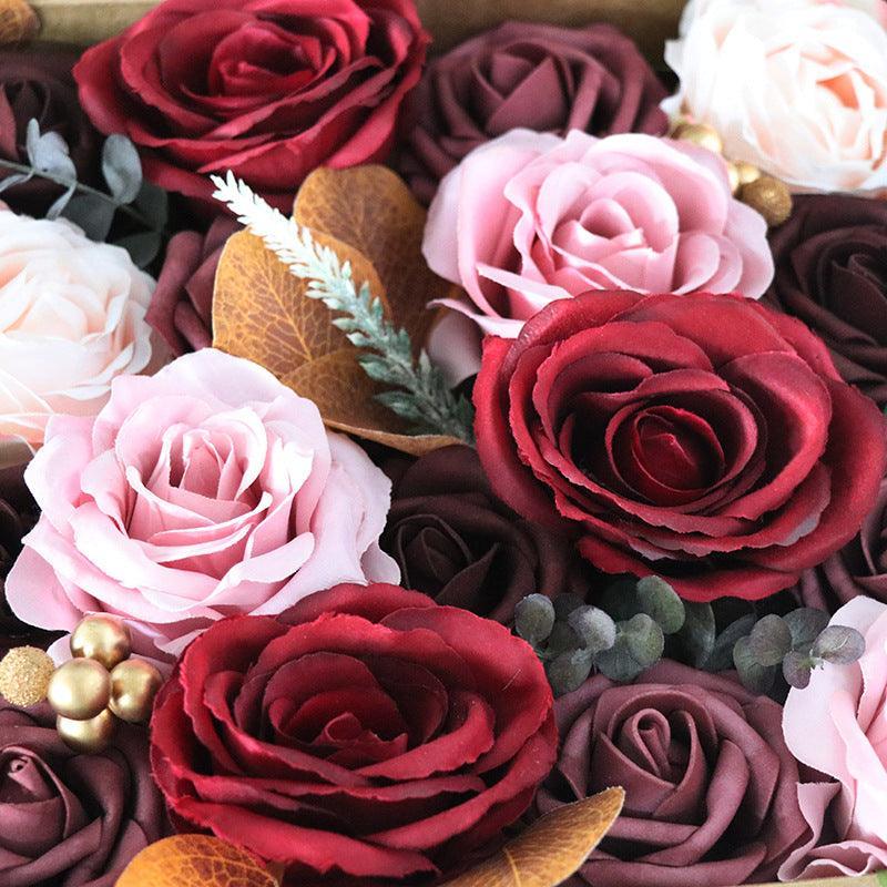 Simulation Flower Flower Box Wedding Birthday Fake Flower Gift Box DIY Home Flower Bouquet - Uflower